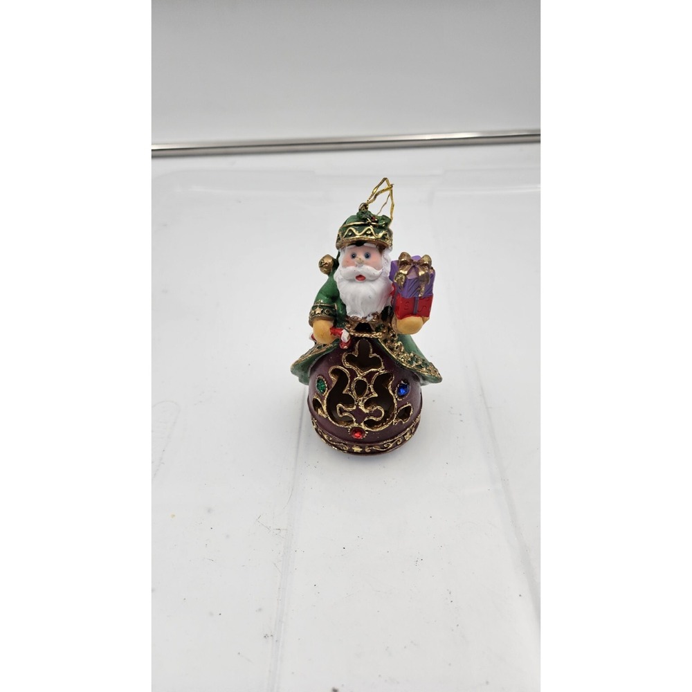 Vintage Santa, Burgundy Brown Green Ornament, Holiday Decoration, Home Decor,...